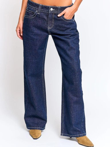 JEANS MUJER INDEX ALGODÓN WIDE LEG TIRO BAJO - 2