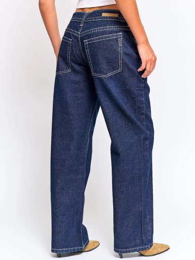 JEANS MUJER INDEX ALGODÓN WIDE LEG TIRO BAJO - 3