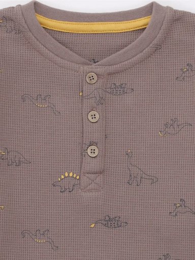 POLERA NIÑO BABY HARVEST TEXTURA WAFFLE BOTONS - 3