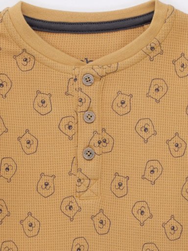 POLERA NIÑO BABY HARVEST TEXTURA WAFFLE BOTONS - 3