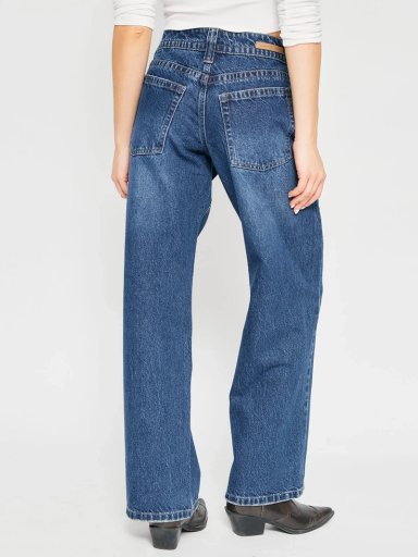 JEANS MUJER INDEX ALGODÓN WIDE LEG TIRO BAJO - 3