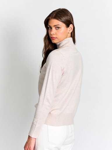 SWEATER MUJER AZIZ CUELLO TORTUGA BÁSICO TRENZADO - 2