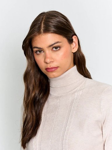 SWEATER MUJER AZIZ CUELLO TORTUGA BÁSICO TRENZADO - 3
