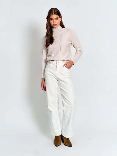 SWEATER MUJER AZIZ CUELLO TORTUGA BÁSICO TRENZADO - 4