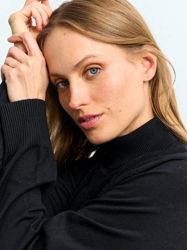 SWEATER MUJER AZIZ CUELLO TORTUGA BÁSICO TRENZADO - 3