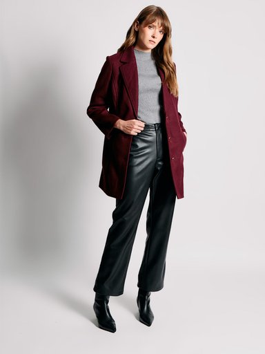 ABRIGO MUJER CACHAREL TIPO BLAZER LARGO BOTONES - 4