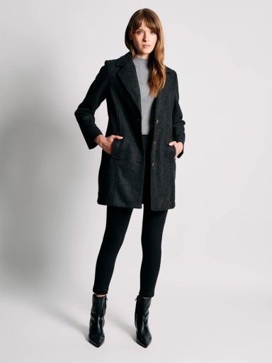 ABRIGO MUJER CACHAREL TIPO BLAZER LARGO BOTONES - 4