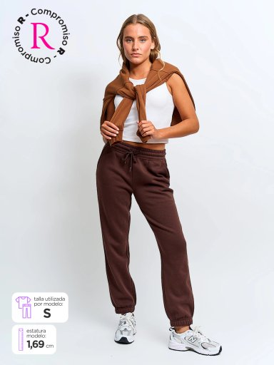 PANTALÓN DE BUZO MUJER INDEX ALGODÓN BÁSICO - 1