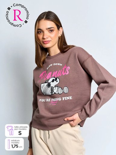 POLERÓN MUJER INDEX ALGODÓN MANGA LARGA SNOOPY - 1