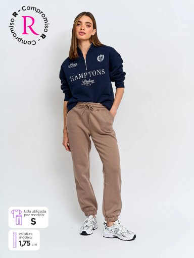 PANTALÓN DE BUZO MUJER INDEX ALGODÓN BÁSICO - 1