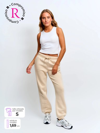 PANTALÓN DE BUZO MUJER INDEX ALGODÓN BÁSICO - 1