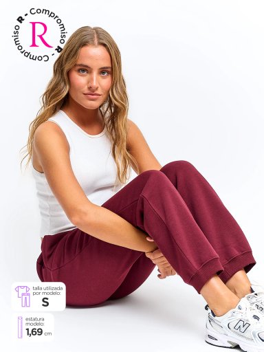 PANTALÓN DE BUZO MUJER INDEX ALGODÓN BÁSICO - 1