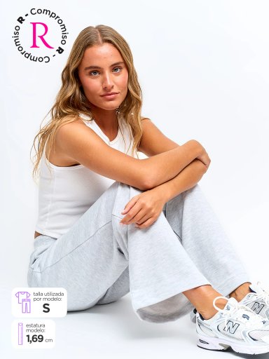 PANTALÓN DE BUZO MUJER INDEX ALGODÓN PARCHE ESTRELLA - 1
