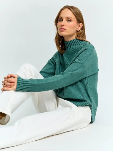 SWEATER MUJER REGATTA CUELLO MOCK MANGA LARGA TRENZA DIAGONAL - 4