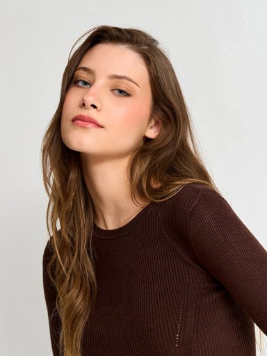 SWEATER MUJER INDEX MANGA LARGA AJUSTADO - 3