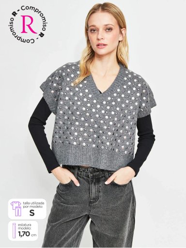 SWEATER MUJER BARBADOS LANA SIN MANGAS - 1