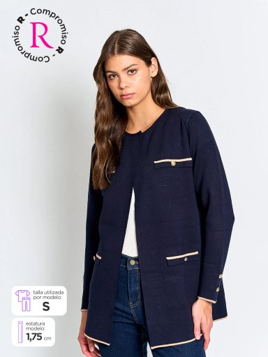 CARDIGAN MUJER CACHAREL LARGO BOTONES - 1