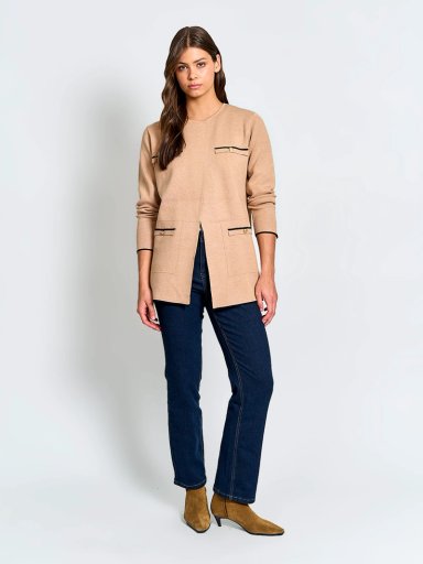 CARDIGAN MUJER CACHAREL LARGO BOTONES - 4