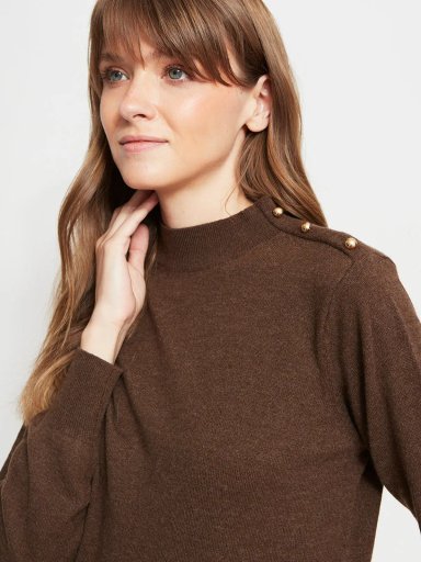 SWEATER MUJER CACHAREL LANA MANGA LARGA BOTONES - 3