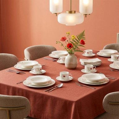 JUEGO DE VAJILLA RIPLEY HOME FLOR 30 PZS ROJO - 3