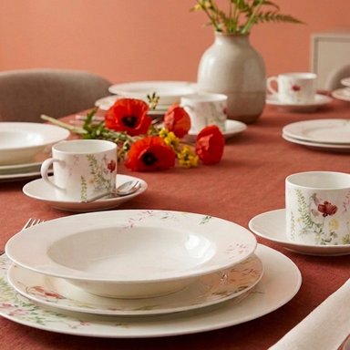 JUEGO DE VAJILLA RIPLEY HOME FLOR 30 PZS ROJO - 4