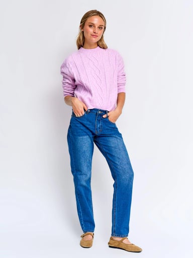 SWEATER MUJER INDEX MANGA LARGA TRENZADO - 4