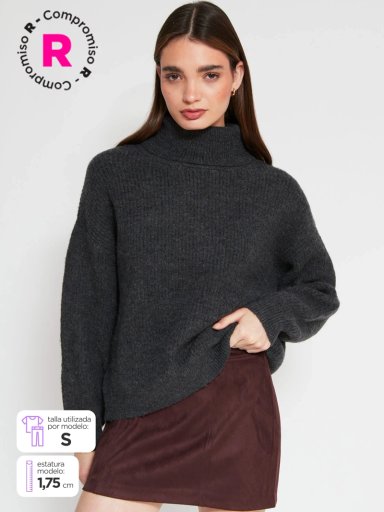 SWEATER MUJER INDEX MANGA LARGA BÁSICO - 1