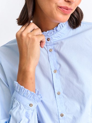 BLUSA MUJER CACHAREL ALGODÓN CUELLO ALTO MANGA LARGA - 3