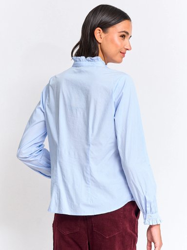 BLUSA MUJER CACHAREL ALGODÓN CUELLO ALTO MANGA LARGA - 2