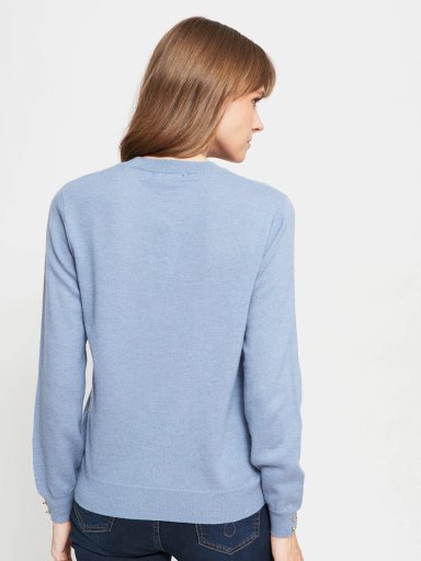 SWEATER MUJER CACHAREL LANA MANGA LARGA BOTONES - 2