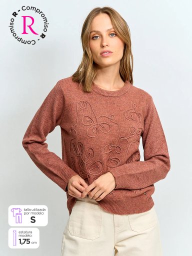 SWEATER MUJER CACHAREL CUELLO REDONDO MANGA LARGA - 1