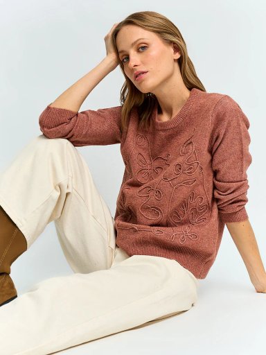 SWEATER MUJER CACHAREL CUELLO REDONDO MANGA LARGA - 4