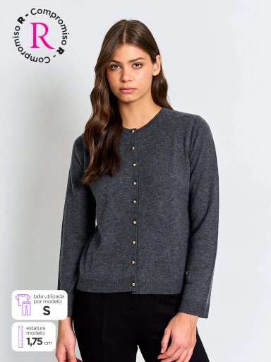 CARDIGAN MUJER CACHAREL LANA BOTONES - 1