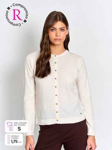CARDIGAN MUJER CACHAREL LANA BOTONES - 1