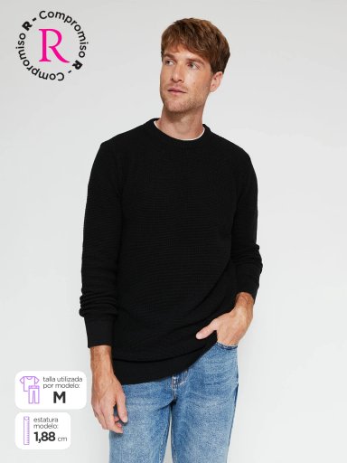 SWEATER HOMBRE ROBERT LEWIS ALGODÓN CUELLO REDONDO - 1