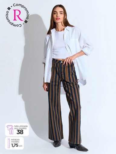 JEANS MUJER BARBADOS ALGODÓN RAYAS - 1