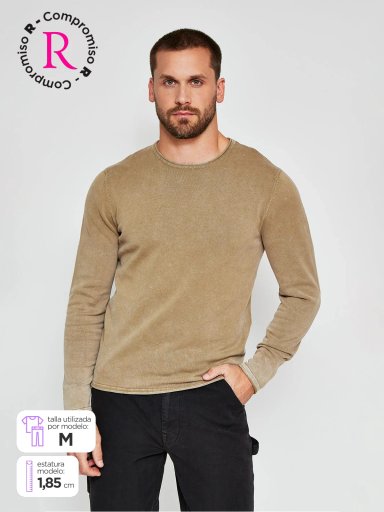 SWEATER HOMBRE BARBADOS BÁSICO LAVADO - 1