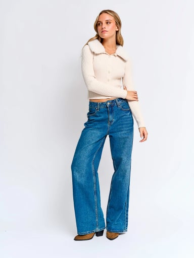 SWEATER MUJER INDEX MANGA LARGA CUELLO PELOS - 4