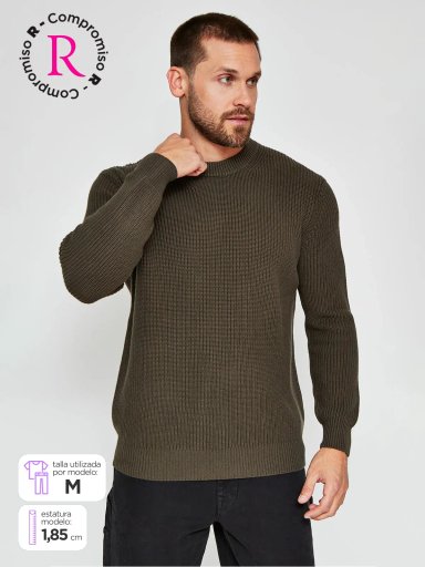 SWEATER HOMBRE BARBADOS ALGODÓN CUELLO REDONDO - 1