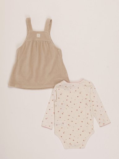 CONJUNTO NIÑO BABY HARVEST JARDINERA FALDA Y BODY  - 2