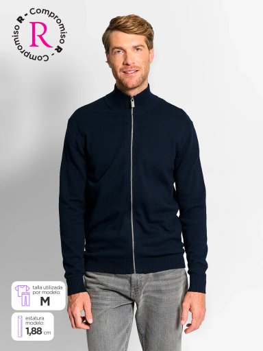 SWEATER HOMBRE CACHAREL ALGODÓN FULL ZIPPER - 1