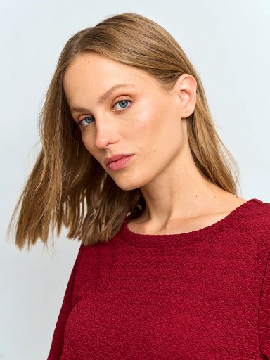 POLERA MUJER CACHAREL MANGA LARGA TEXTURADA - 3