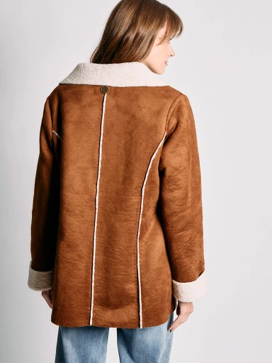 CHAQUETA MUJER TATIENNE LARGA EFECTO PIEL BORDADA - 2