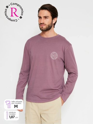POLERA HOMBRE HALF ALGODÓN MANGA LARGA PRINT - 1