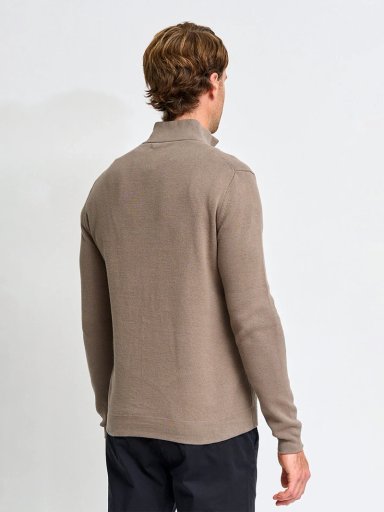SWEATER HOMBRE CACHAREL ALGODÓN HALF ZIPPER TEXTURA - 2
