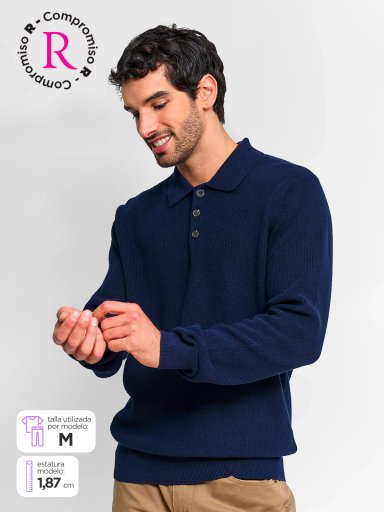 SWEATER HOMBRE REGATTA ALGODÓN CUELLO POLO - 1