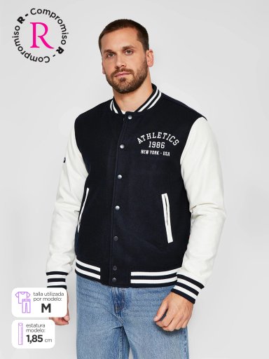 CHAQUETA HOMBRE ROBERT LEWIS MANGAS ECOCUERO - 1