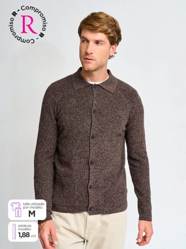 CARDIGAN HOMBRE CACHAREL ALGODÓN HALF ZIPPER - 1