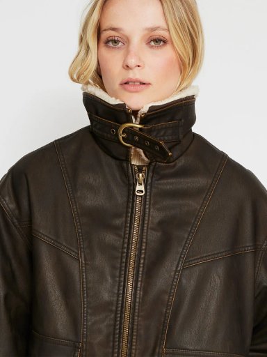 CHAQUETA MUJER INDEX BOMBER EFECTO PIEL - 3