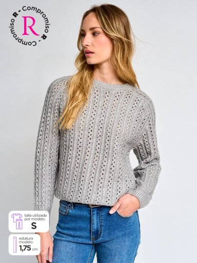 SWEATER MUJER REGATTA MANGA LARGA TRENZADO - 1